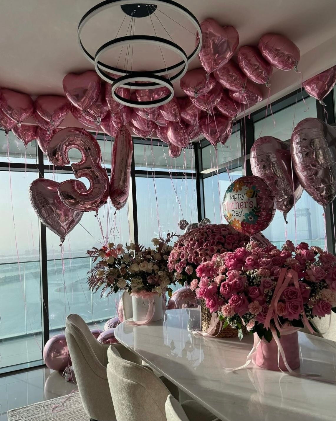 Hellium balloons decorating “Pink colour”