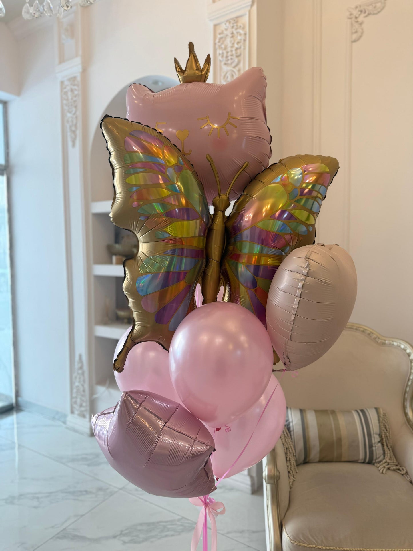 Helium balloons “butterfly and kitty” #0280