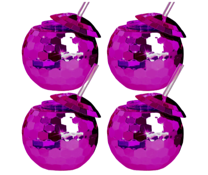 Cup Disco ball Fuchsia rent C-0003