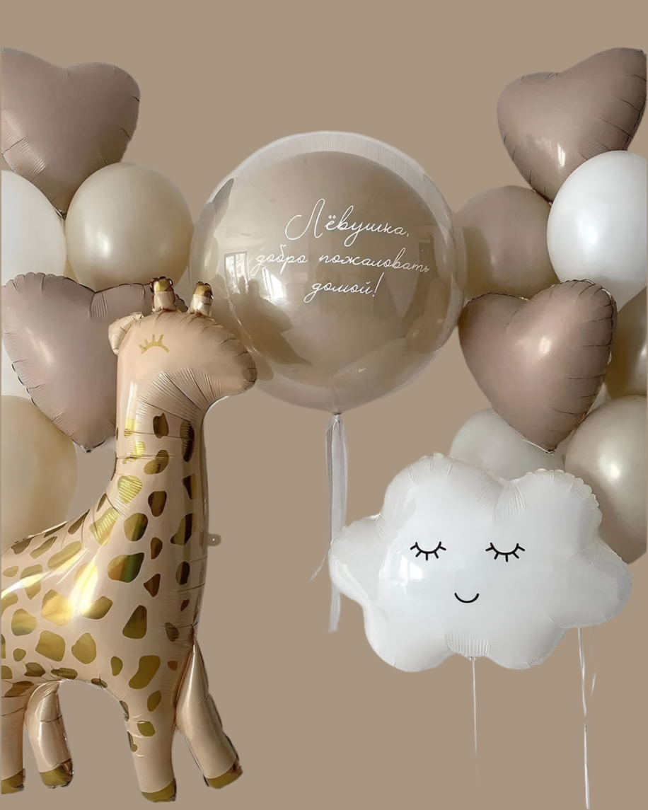 Helium balloon #0265 giraffe and normal balloons (without text)