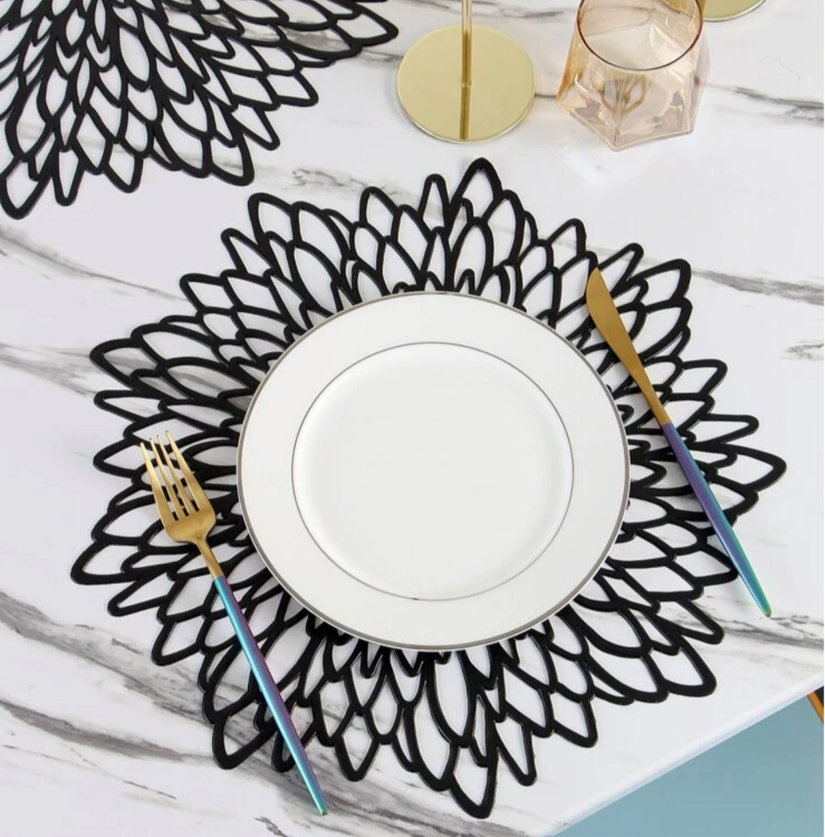 Black place mat 38 cm PM-0016