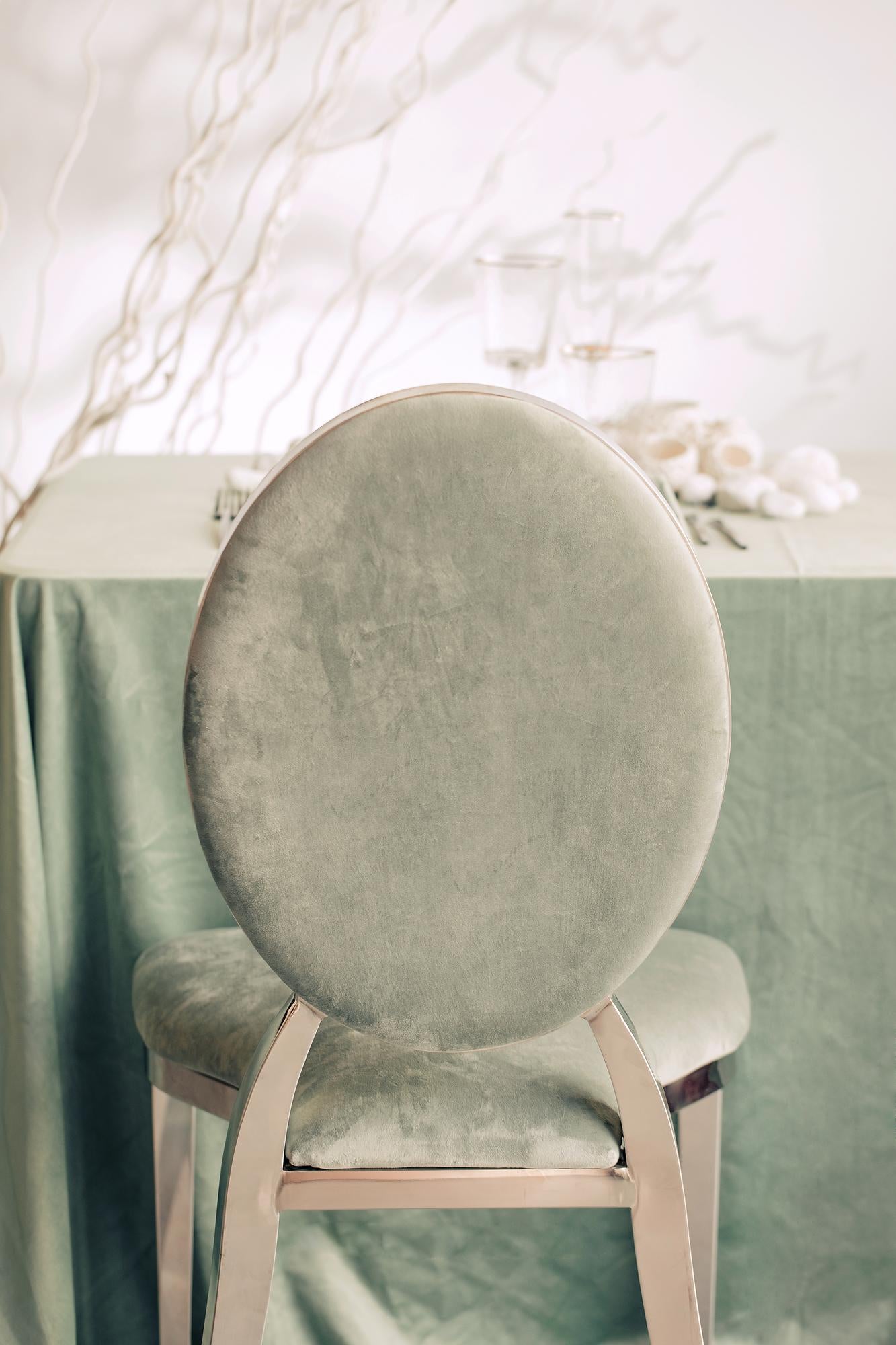 Dupont Chair fern with gold or silver (rent)