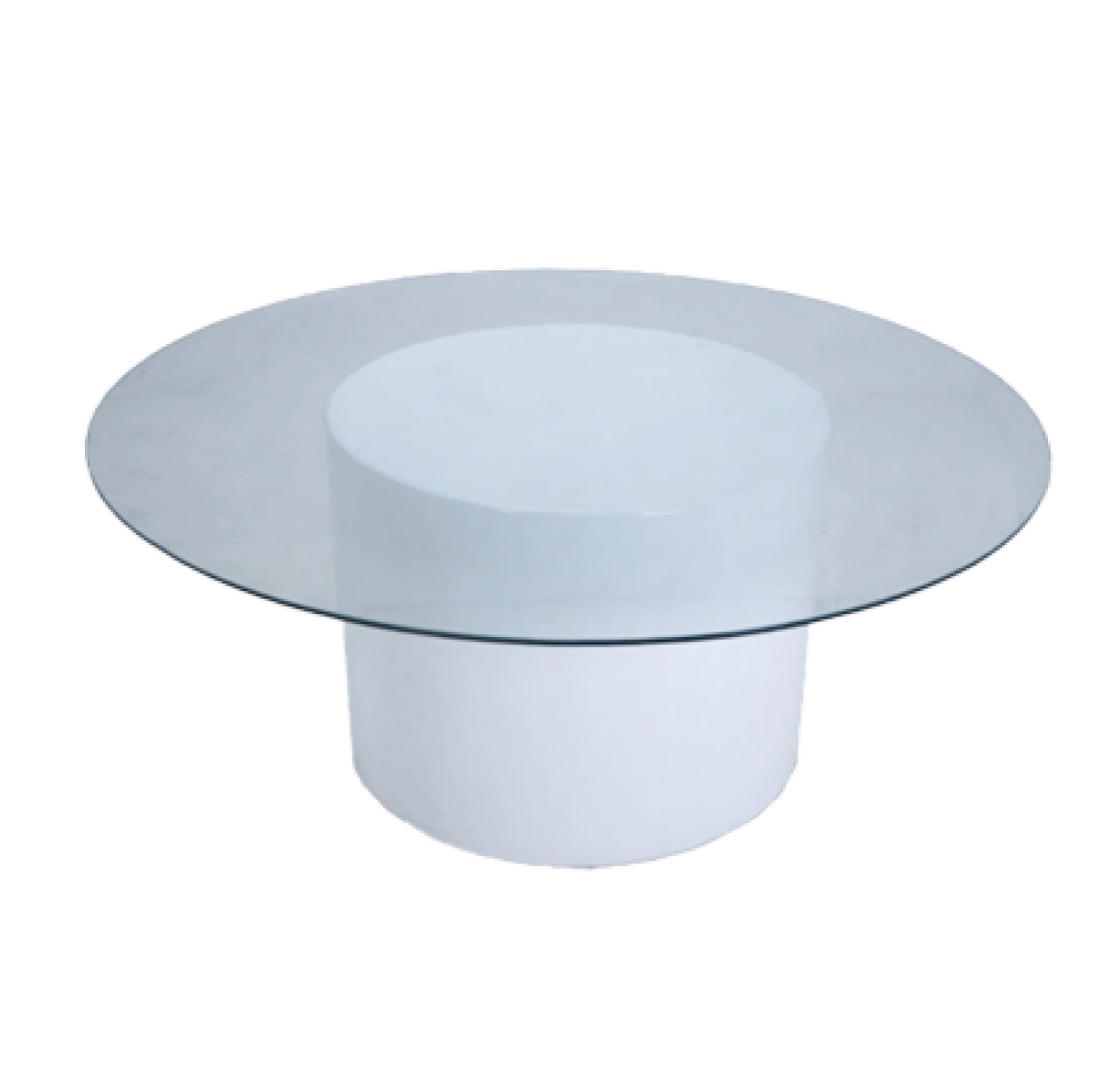 Azzurra Round Glass Dining Table White (rent)