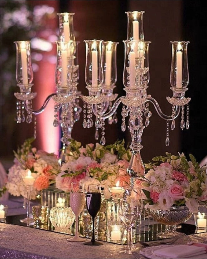 Candelabra to rent glass one (price per piece)(rent) *