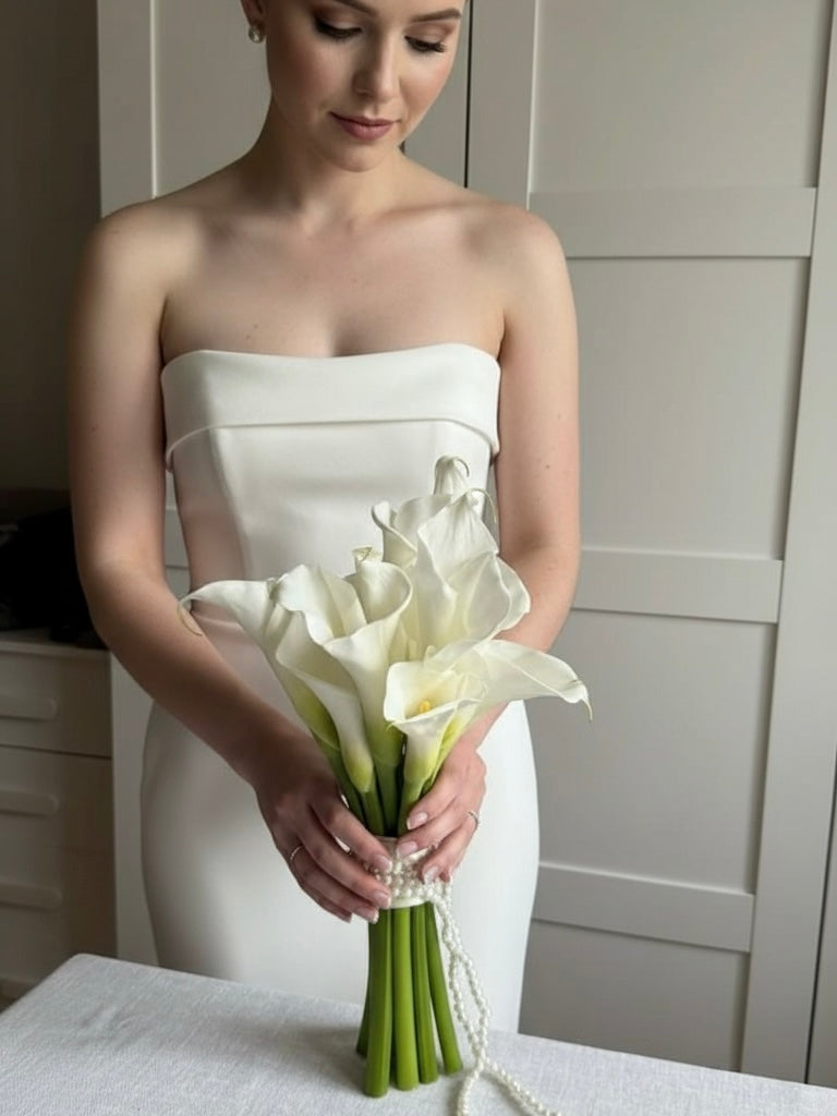 BRIDAL BOUQUET WITH CALLA LILIES 17 PCS