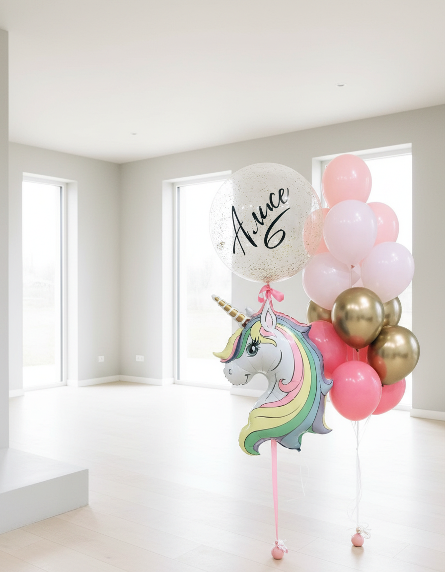 HELIUM BALLOONS MIX WITH UNICORN #0221 (WITHOUT TEXT)