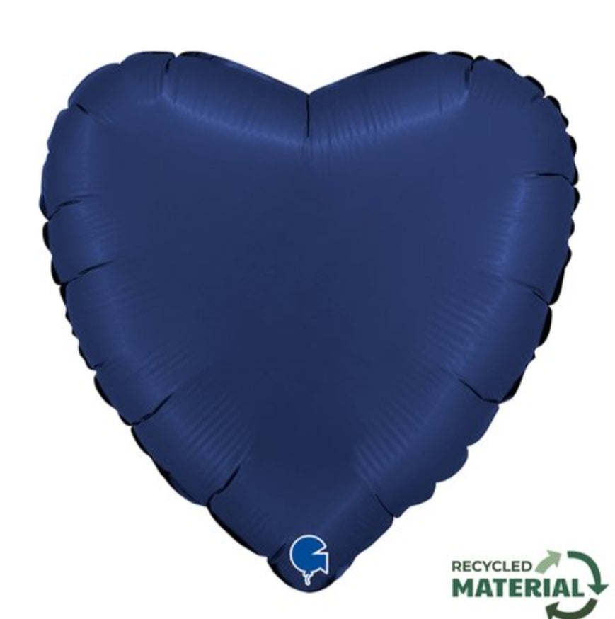 Heart 18inc Satin Blue Navy #031