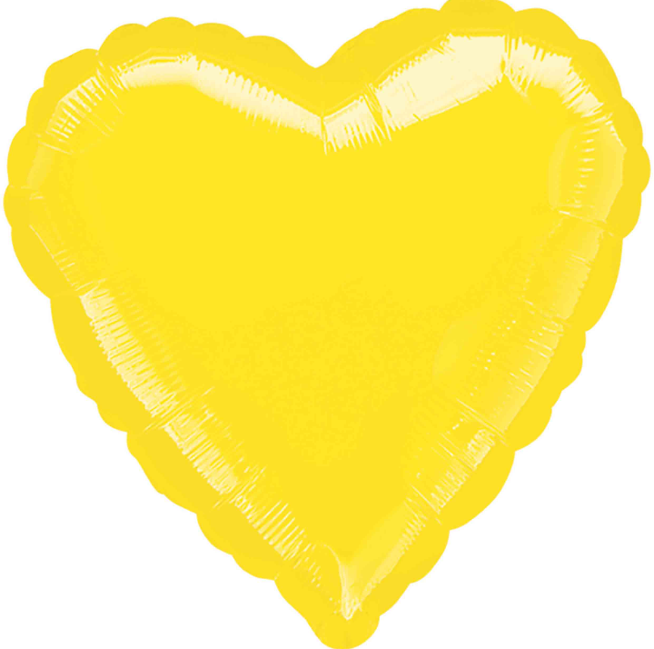 Helium balloon Heart. Shinny yellow. 18 inch