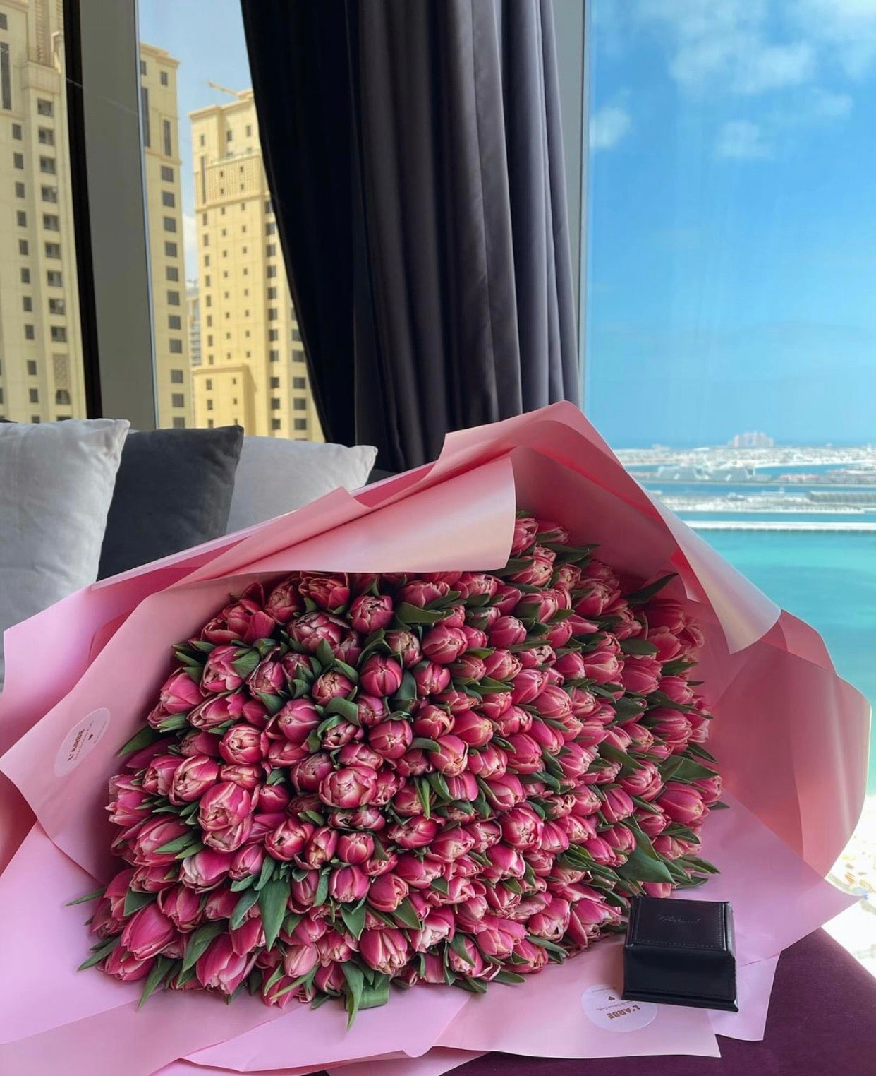 BOUQUET TULIPS PINK PEONY 199 PCS