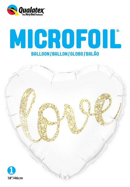 Hellium balloon white heart