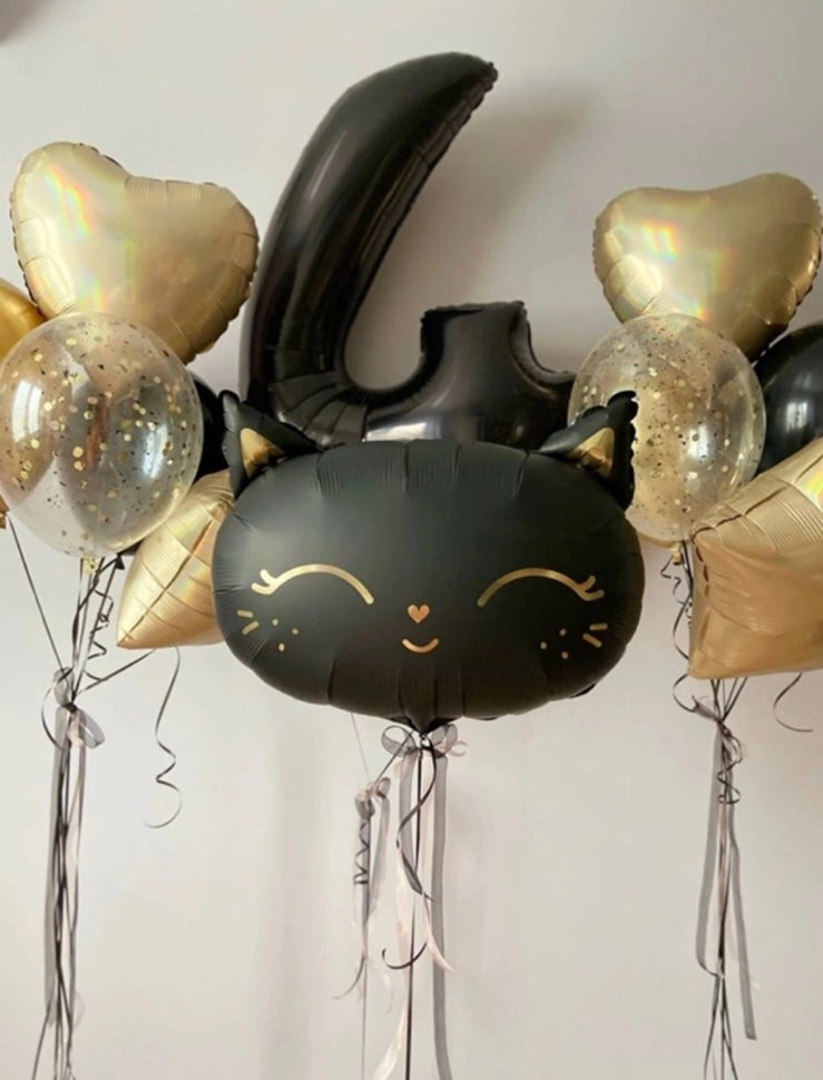 Helium Balloons with black kitty (0083)