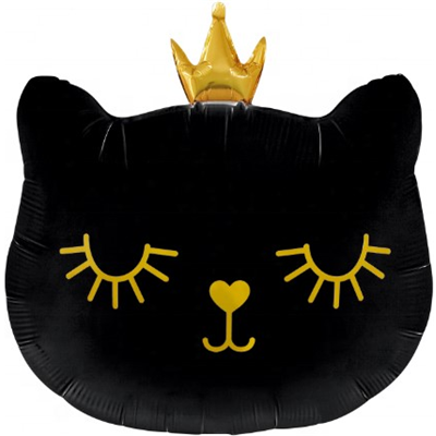 Helium balloon “Black kitty with Crown”