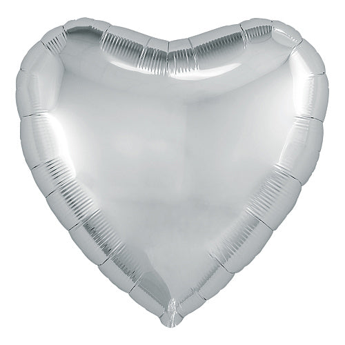Helium balloon Heart silver 18 inch premium Prima #021