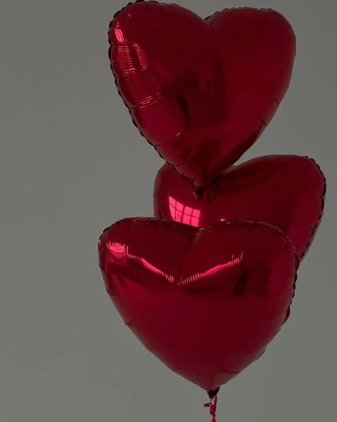 Red heart foil balloons