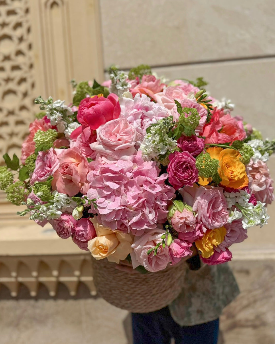 Flowers bouquet in basket “Herschel”