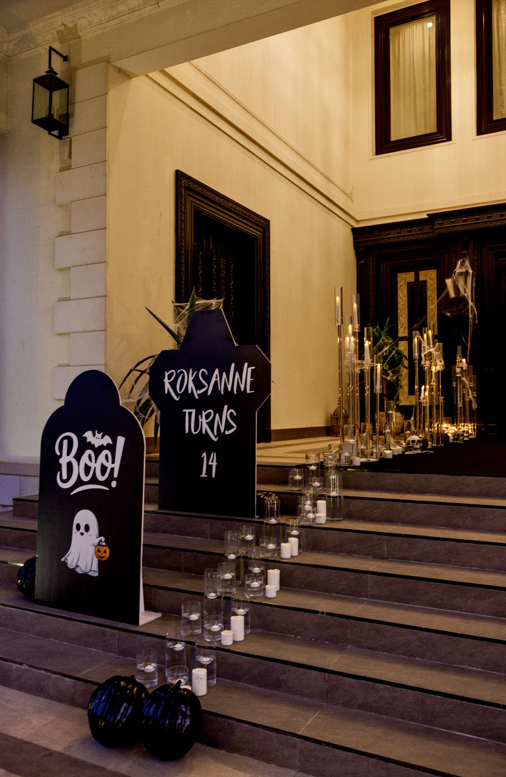 Spooky Chic Halloween Luxury Welcome Area with Gothic Decor & Candlelight - rent