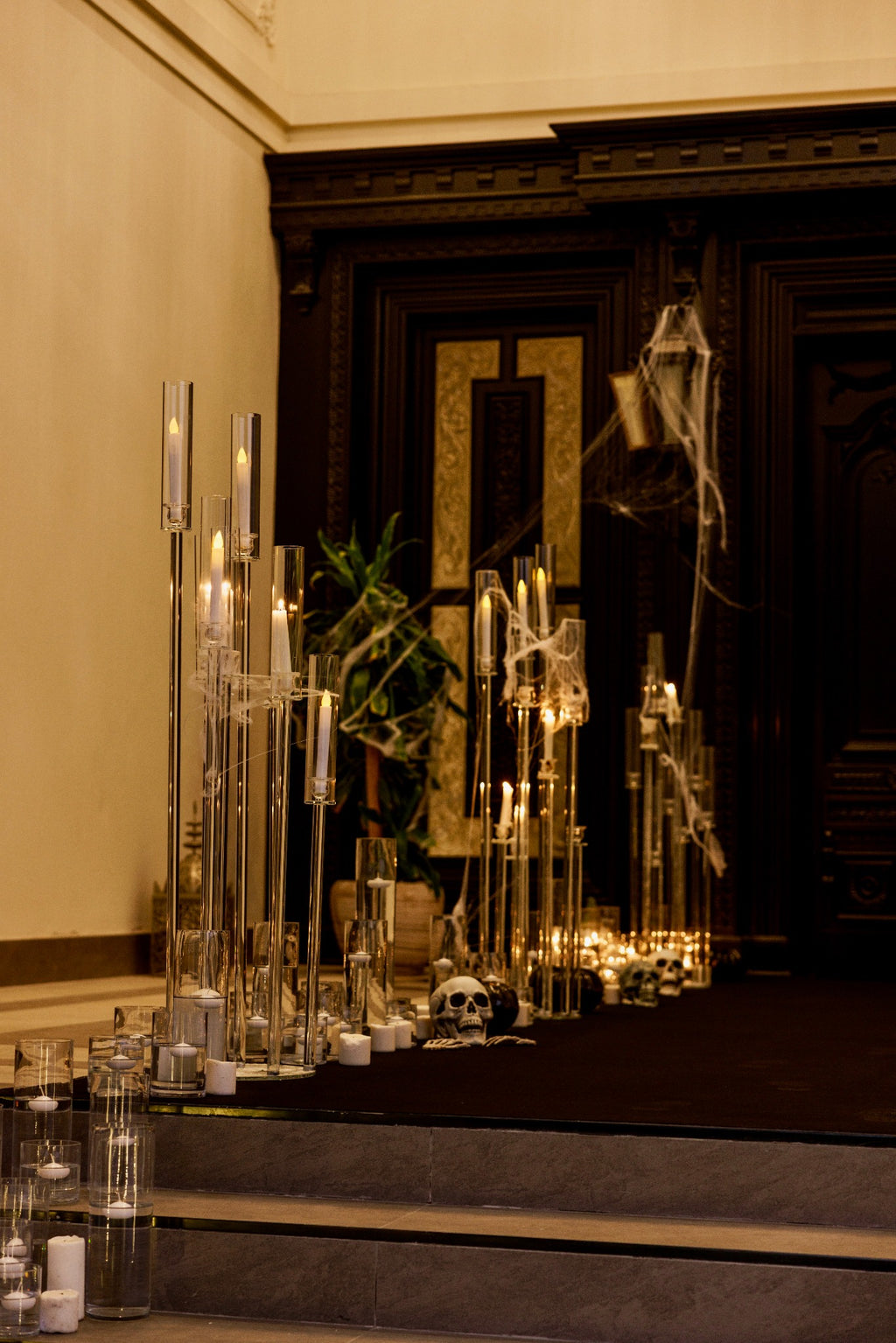 Spooky Chic Halloween Luxury Welcome Area with Gothic Decor & Candlelight - rent