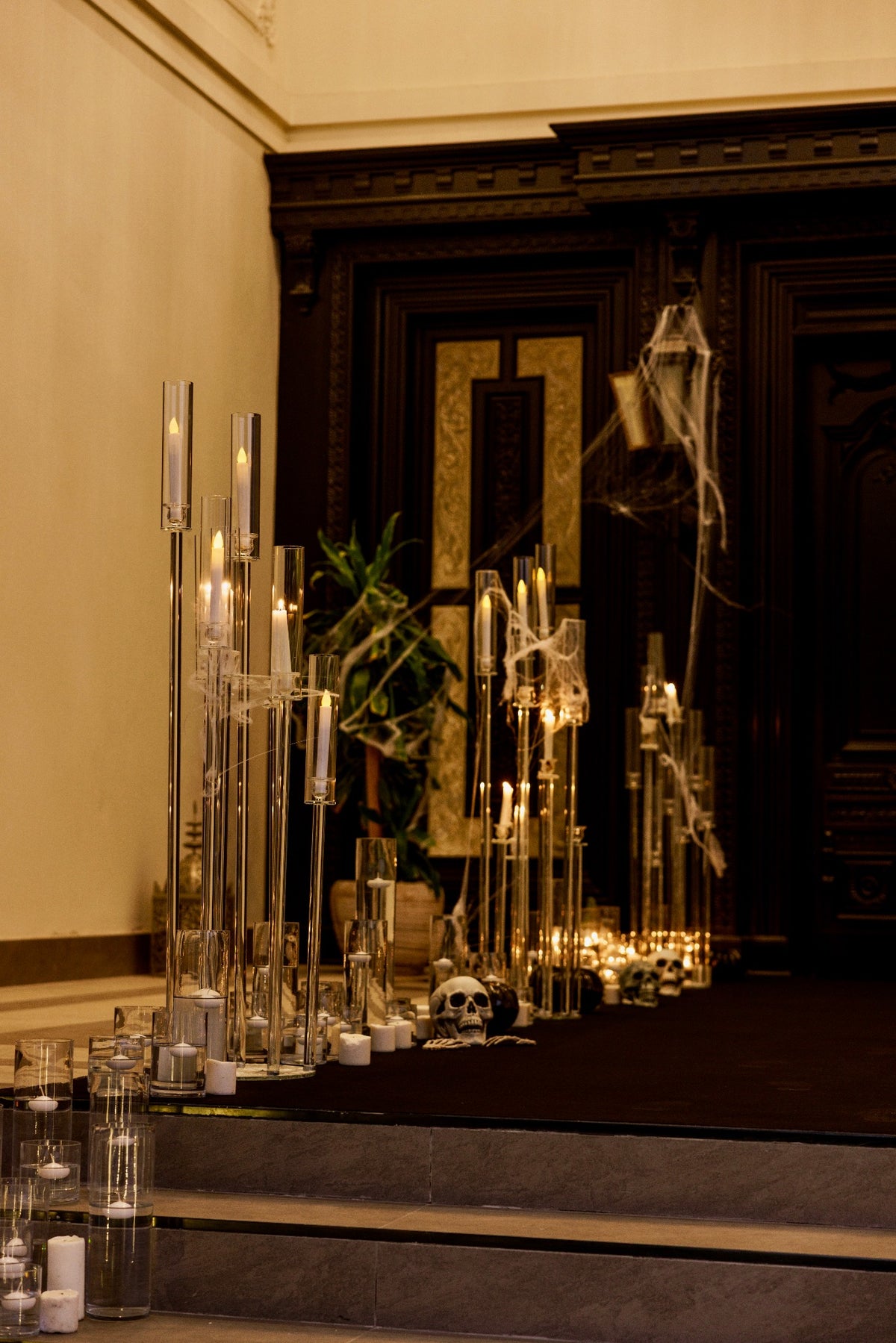 Spooky Chic Halloween Luxury Welcome Area with Gothic Decor & Candlelight - rent
