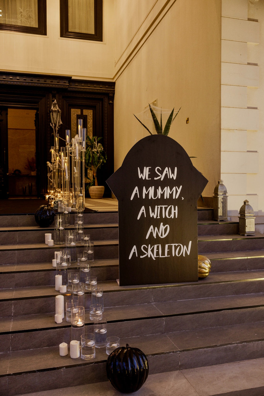 Spooky Chic Halloween Luxury Welcome Area with Gothic Decor & Candlelight - rent
