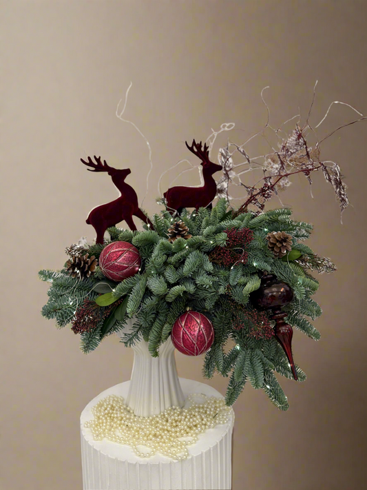 Dark red centerpiece