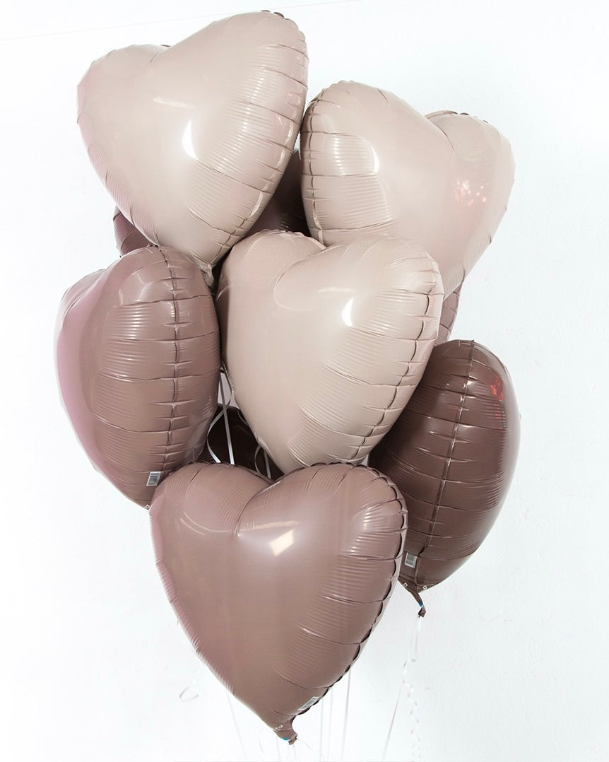 Hellium balloon “mix heart latte” 7 pcs