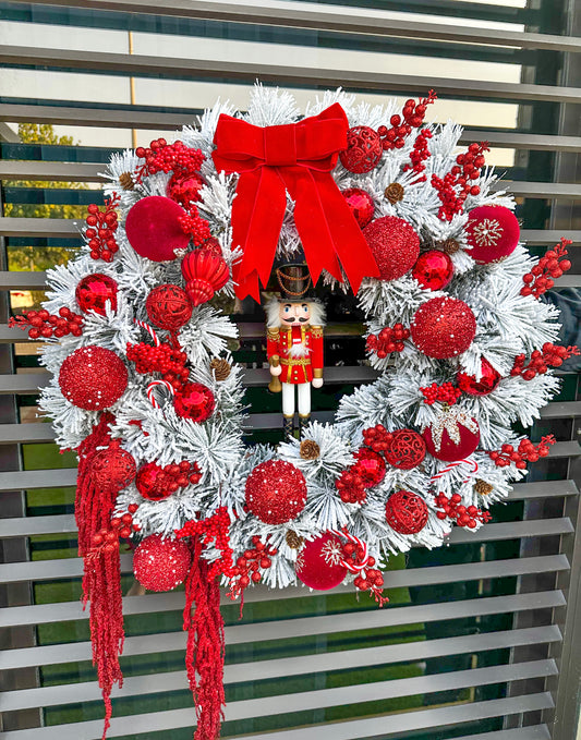 Huge Christmas Wreath with nutcrackers artificial