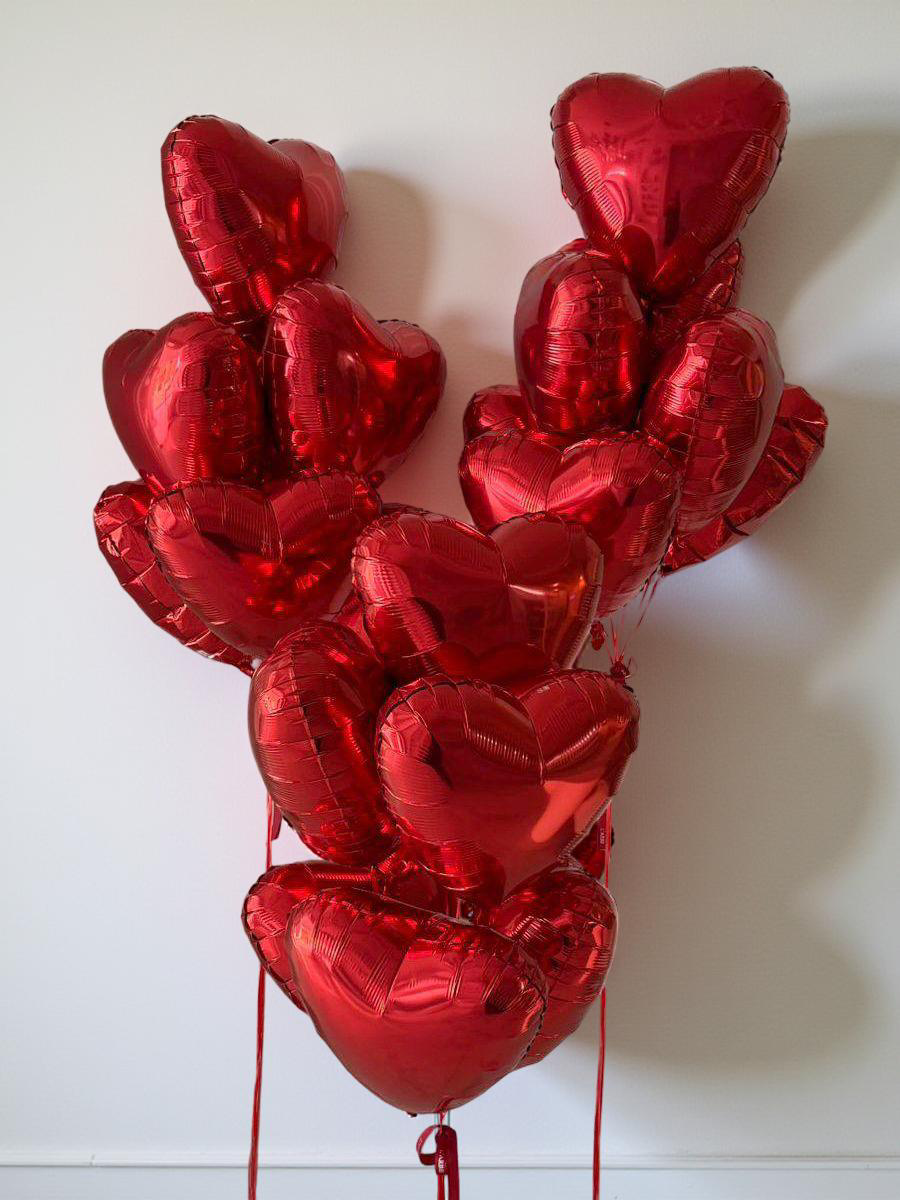 RED HEARTS BALLOONS 20 PCS
