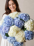 FLOWERS BOUQUET WITH BLUE AND PINK HYDRANGEAS “SOMNIUM”