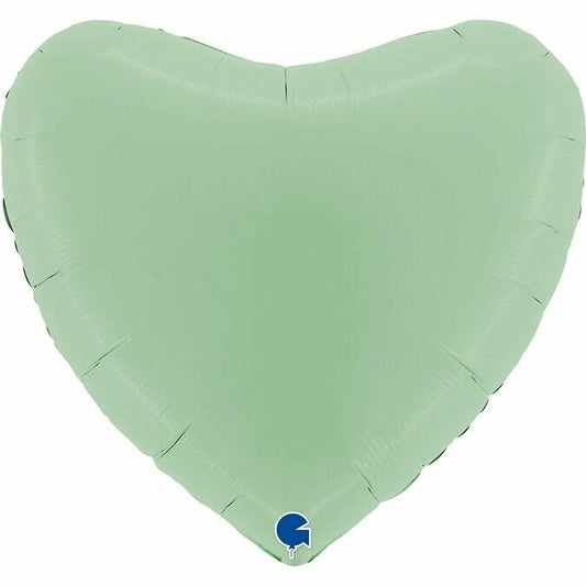 Helium balloon satin olive/green  heart Grabo brand 18' #001