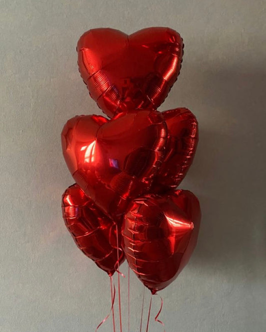 Red heart balloon foil