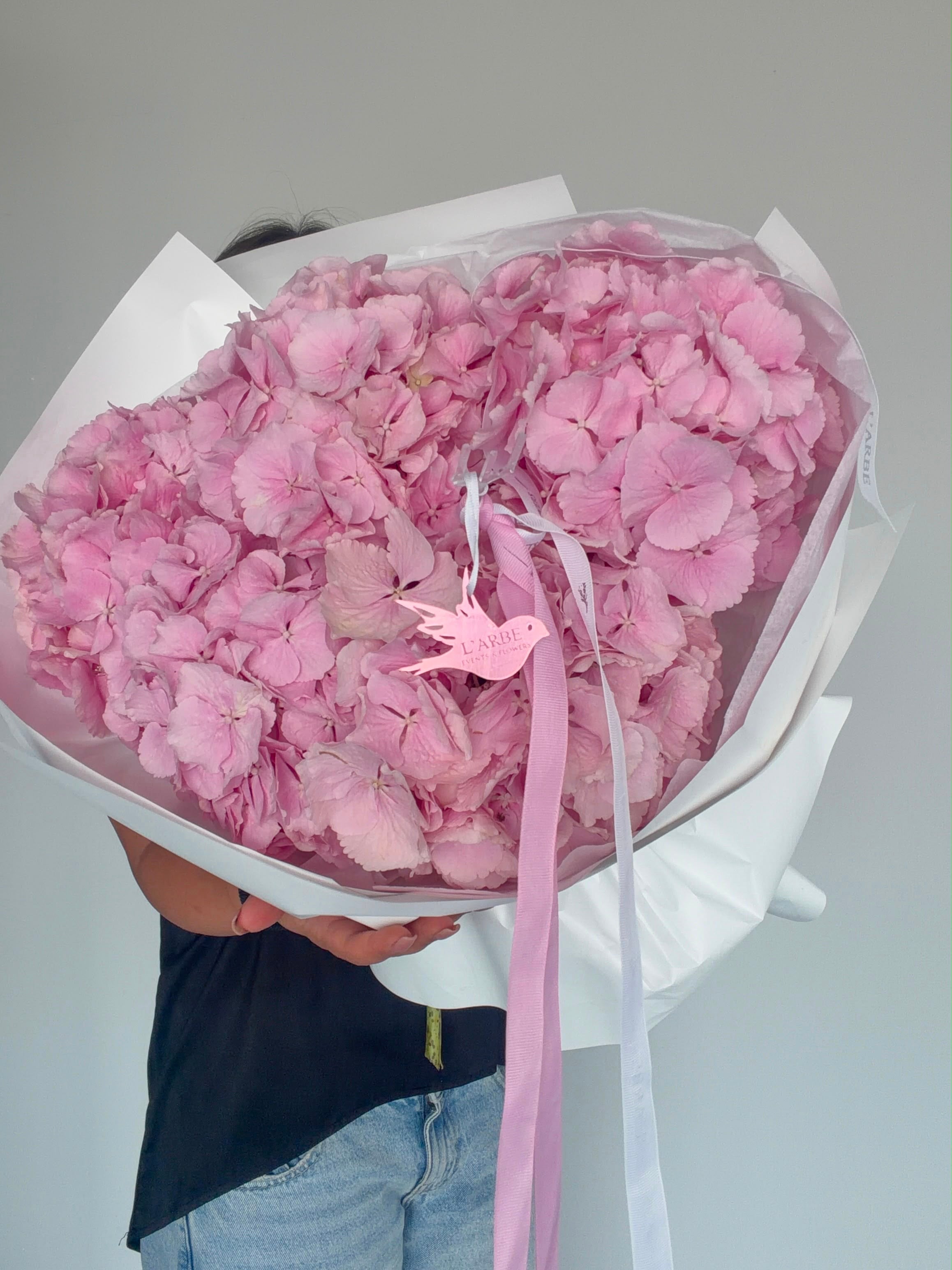 FLOWERS BOUQUET WITH PINK HYDRANGEAS “ELEGANZA”