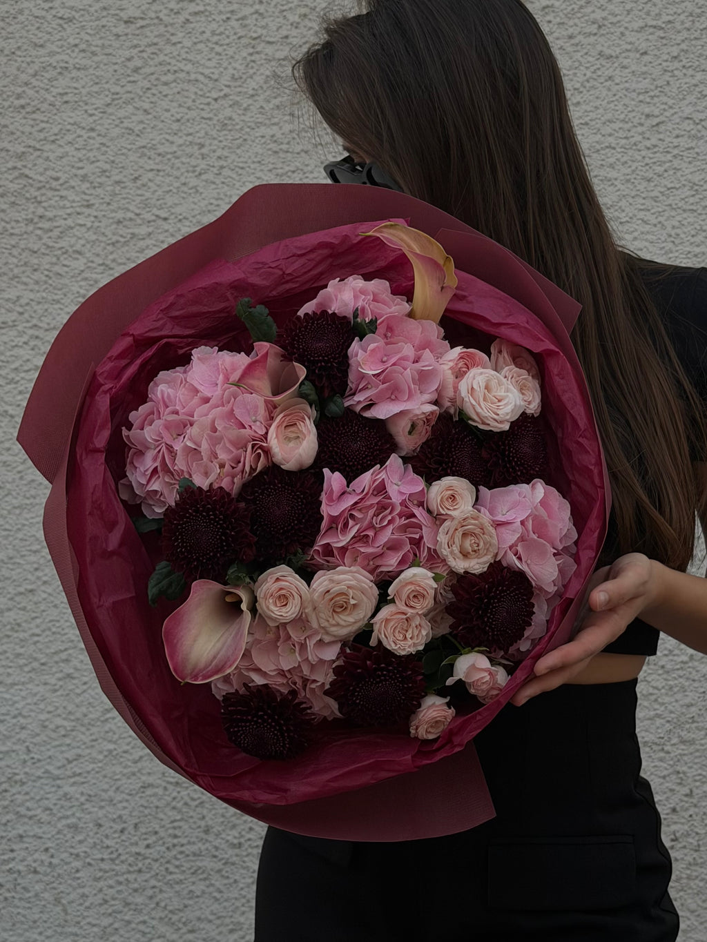 FLOWERS BOUQUET WITH HYDRANGEA RANUNCULUS “AUTUMN POETRY”