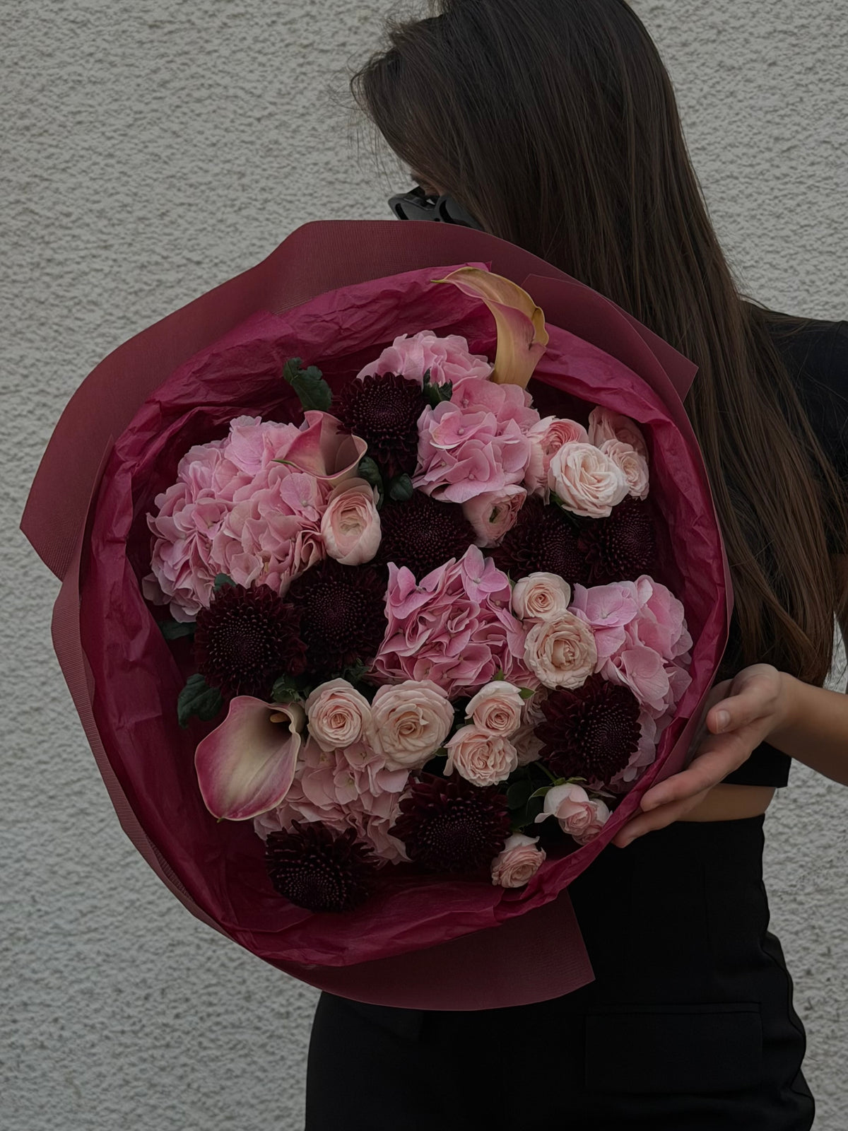 FLOWERS BOUQUET WITH HYDRANGEA RANUNCULUS “AUTUMN POETRY”