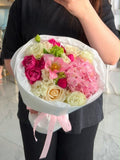 FLOWERS MIX WITH HYDRANGEA AND POENY ROSES “FLEUR BLANCHE”