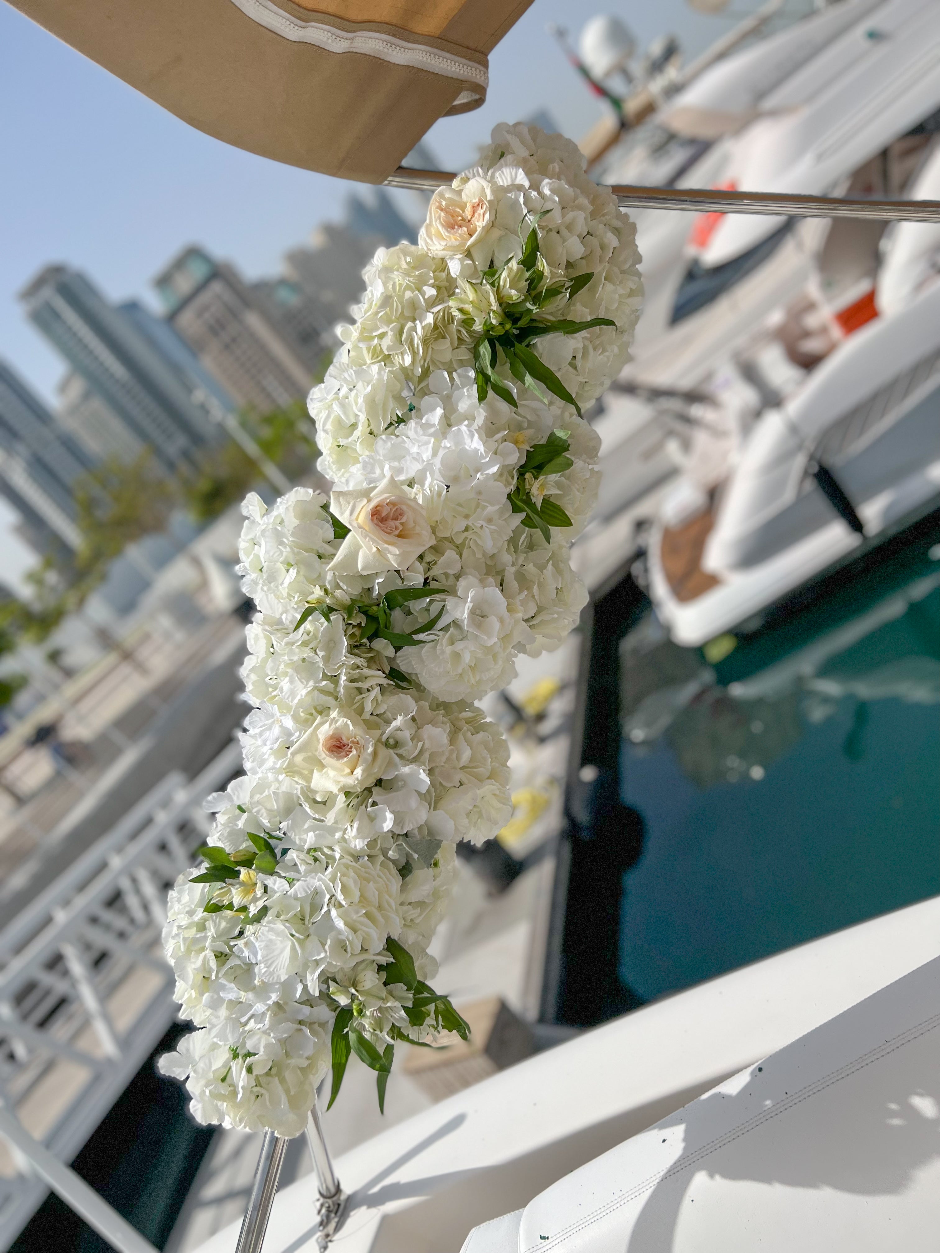 Yacht decor, flowers artificial with real (price per meter)