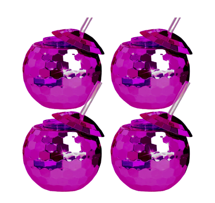 Cup Disco ball Fuchsia rent C-0003