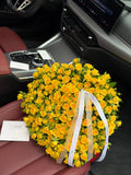 FLOWERS BOUQUET WITH SPREY YELLOW ROSES “SUNSMILE”