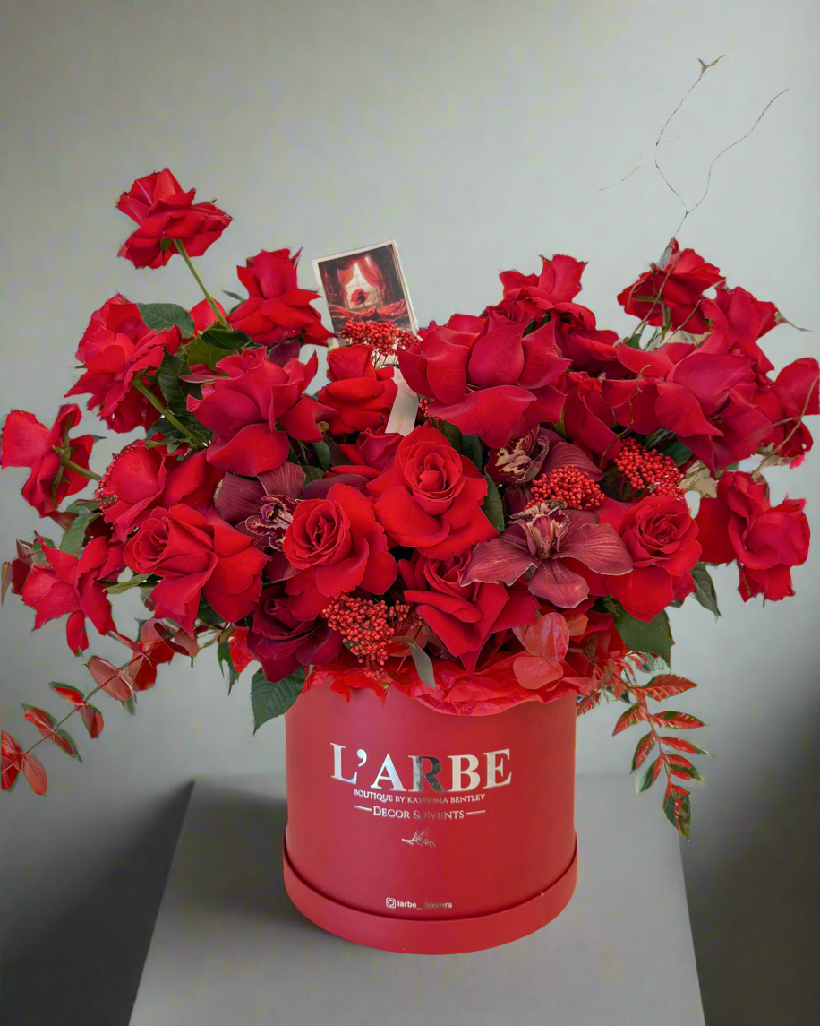 Flowers bouquet in box “La RIRE” 30 cm box