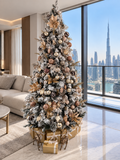 Champagne, Gold & Bronze Brown Luxury Premium  Flocked Christmas Tree 2.7 m / 8.9 ft