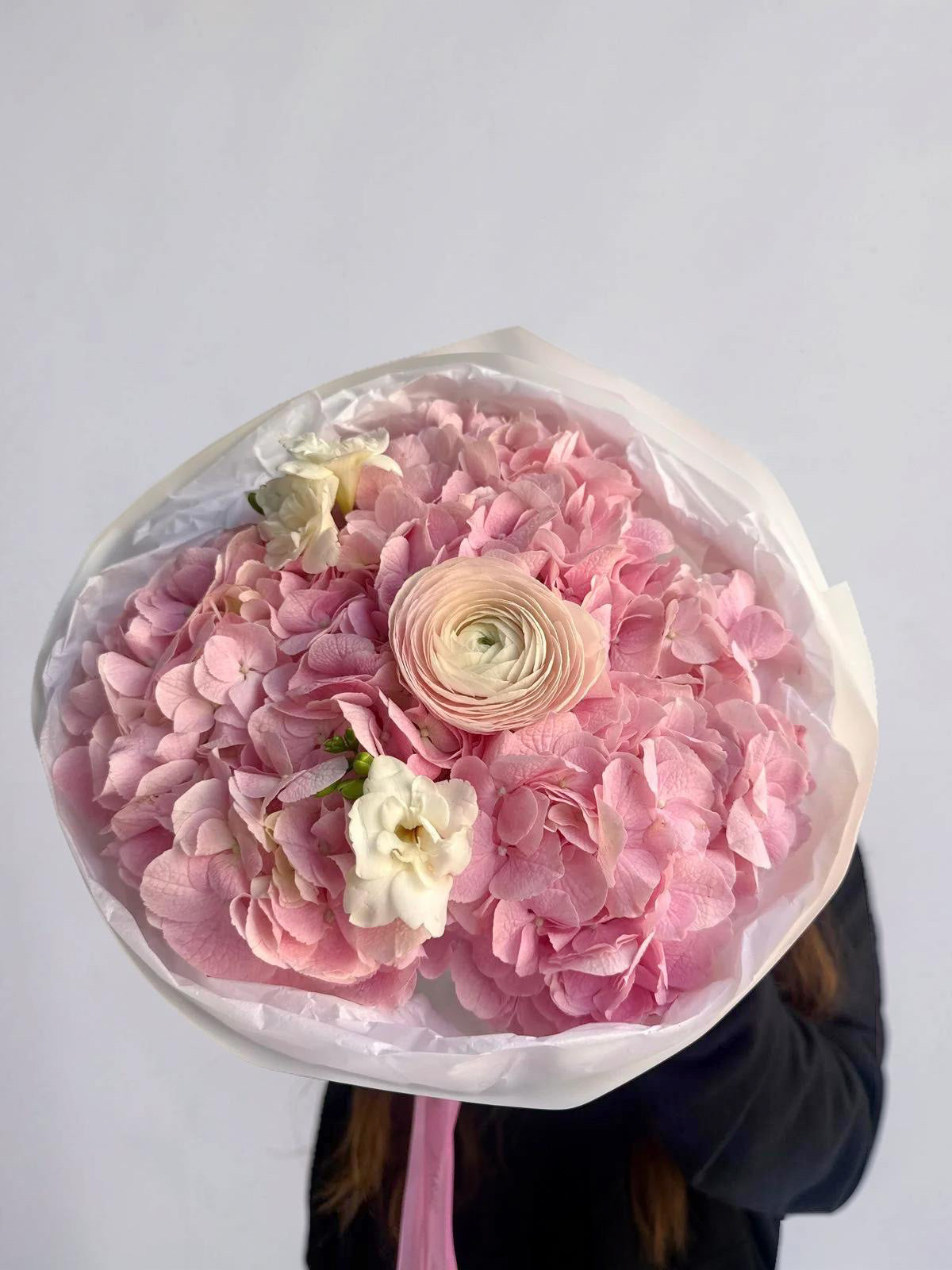 SPRING MELODY WITH RANUNCULUS AND HYDRANGEAS