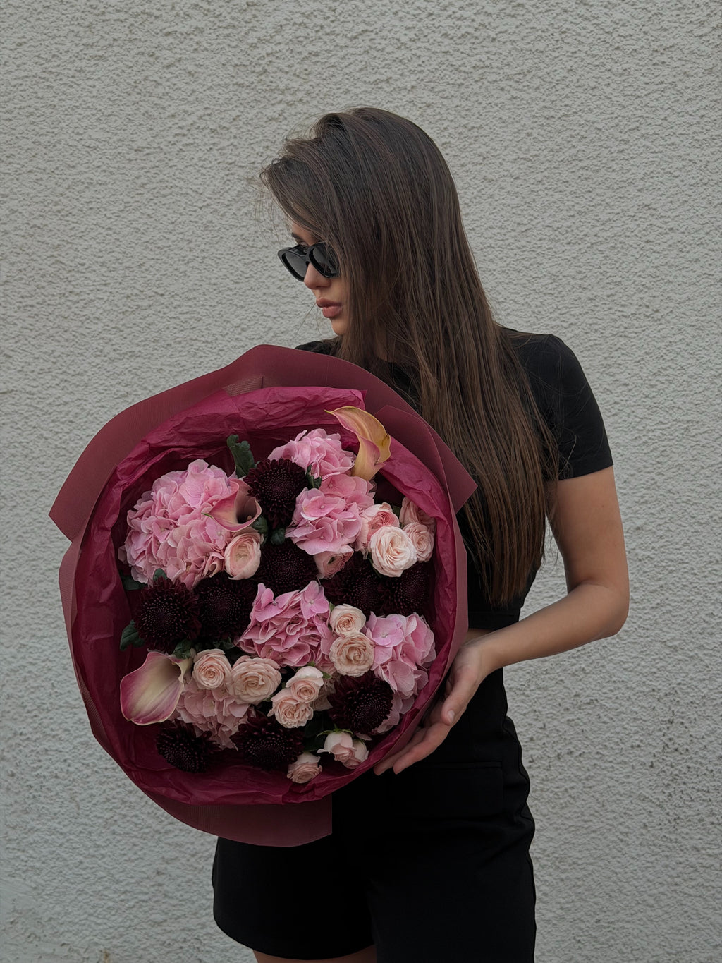 FLOWERS BOUQUET WITH HYDRANGEA RANUNCULUS “AUTUMN POETRY”