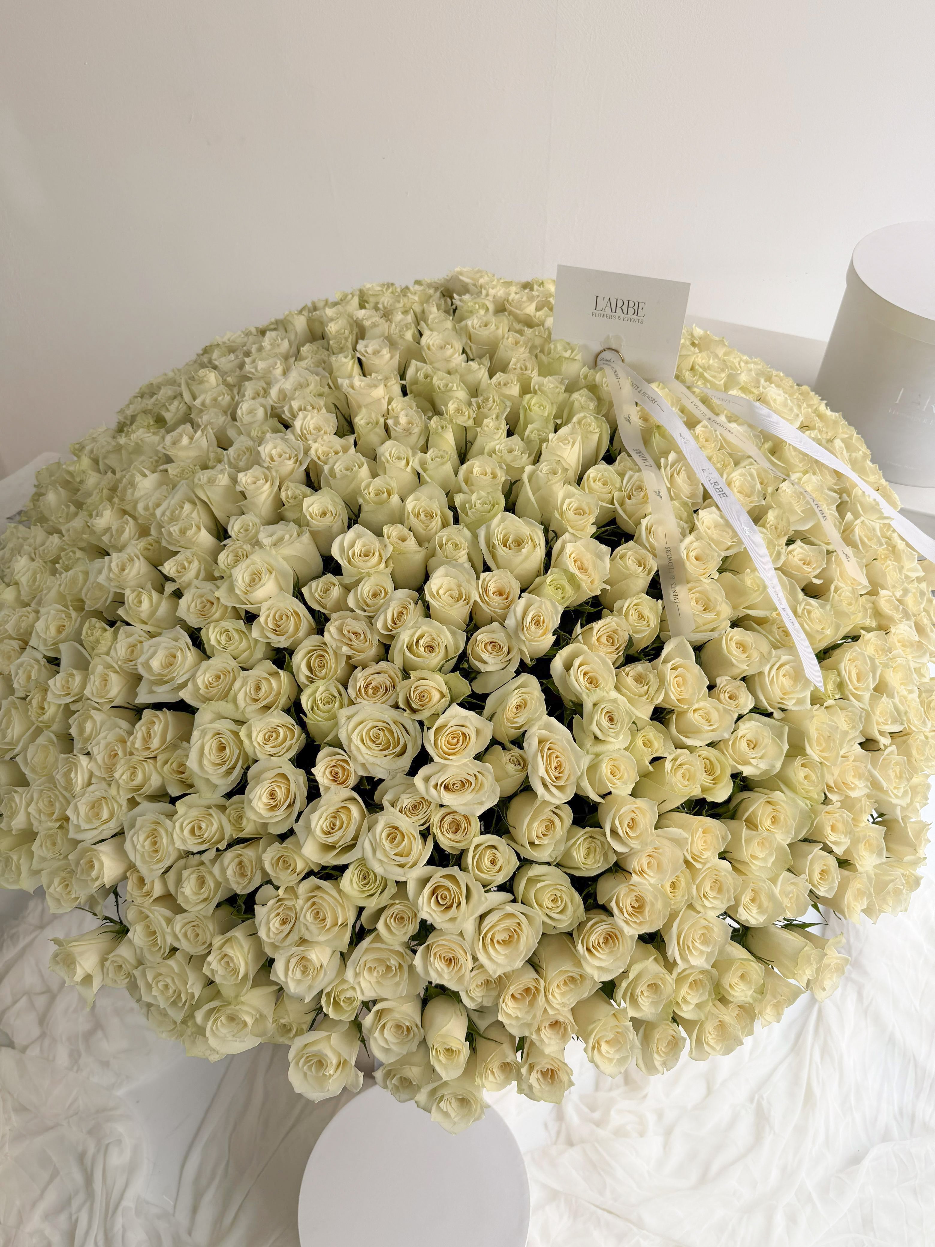 FLOWERS BOUQUET WITH 501 WHITE ROSES “ATHENA STANDART”