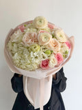 FLOWERS BOUQUET WITH RANUNCULUS AND HYDRANGEA “HANEEN”