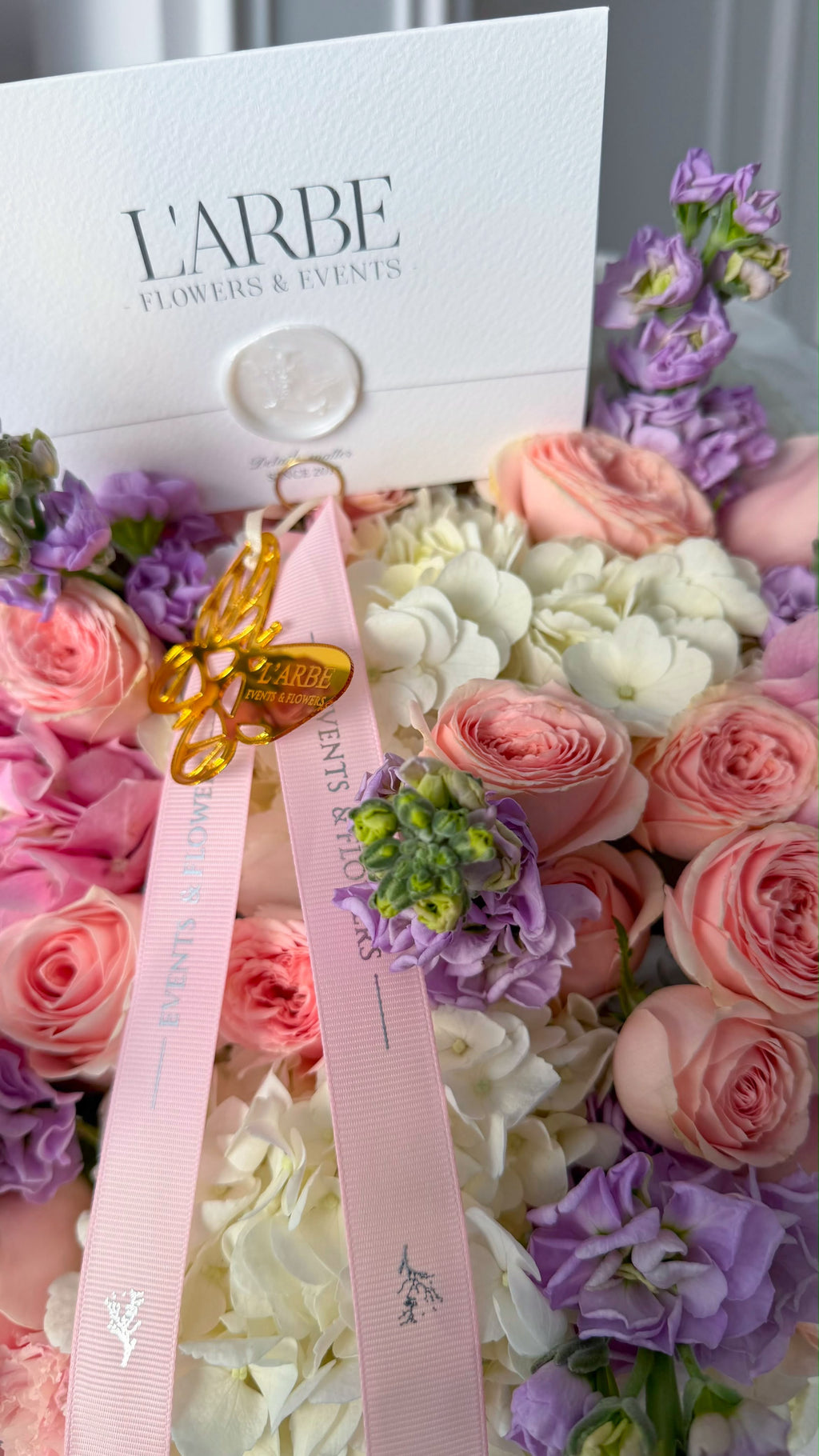 FLOWERS BOUQUET MIX WIT HYDRANGEA AND MATHIOLA “THE MUSE”