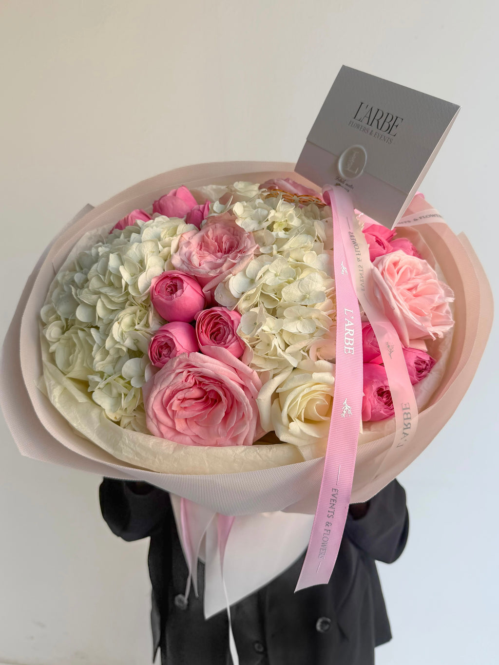 FLOWERS BOUQUET WITH ROSES AND HYDRANGEA “ASTER”