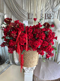 RED FLOWERS BASKET WITH ROSES “ROSETTA”