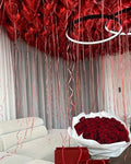 HELIUM BALLOONS “RED HEARTS” 99 pcs
