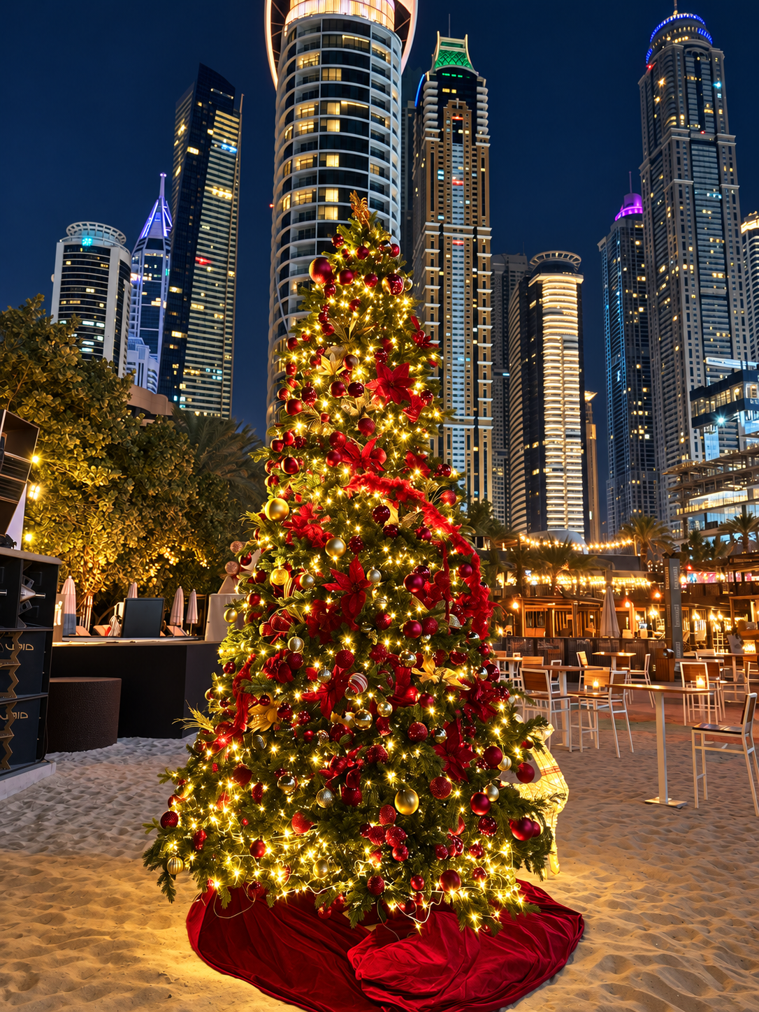 Red & Gold Luxury Premium  Green Christmas Tree 4.5 m / 14.8 ft