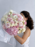 FLOWERS BOUQUET WITH HYDRANGEA AND EUSTOMA “WOMEN WONDER”