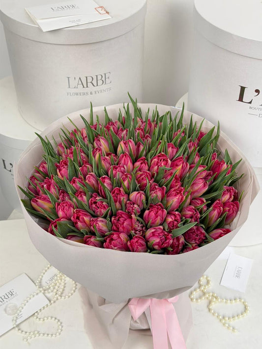 FLOWERS BOUQUET WITH 105 TULIPS KATINKA